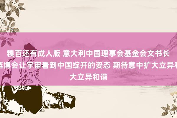 糗百还有成人版 意大利中国理事会基金会文书长：链博会让宇宙看到中国绽开的姿态 期待意中扩大立异和谐