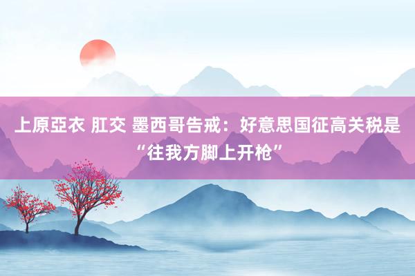 上原亞衣 肛交 墨西哥告戒：好意思国征高关税是“往我方脚上开枪”