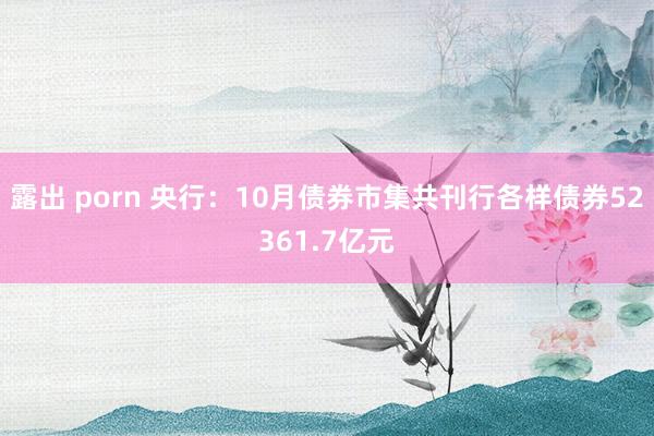 露出 porn 央行：10月债券市集共刊行各样债券52361.7亿元